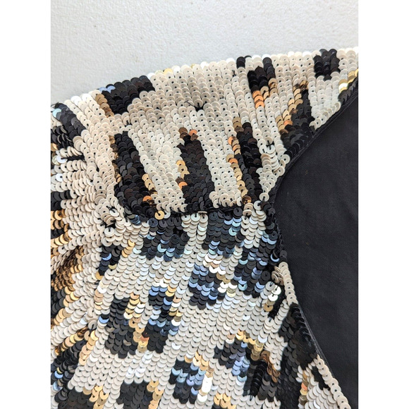 Alice + Olivia Nat Sequin Leopard Midi Dress Women's Size 4 Party Vegas - Picture 6 of 11